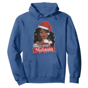 African American Christmas Hoodie Santa's Favorite Melanin Santa Girl TS11 Royal Blue Print Your Wear