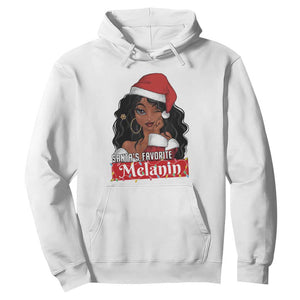 African American Christmas Hoodie Santa's Favorite Melanin Santa Girl TS11 White Print Your Wear