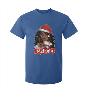 African American Christmas T Shirt For Kid Santa's Favorite Melanin Santa Girl TS11 Royal Blue Print Your Wear