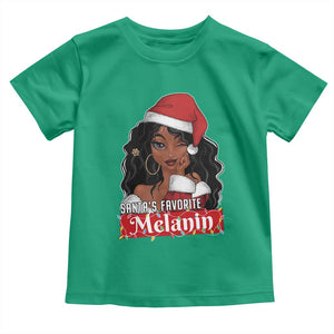 African American Christmas Toddler T Shirt Santa's Favorite Melanin Santa Girl TS11 Irish Green Print Your Wear
