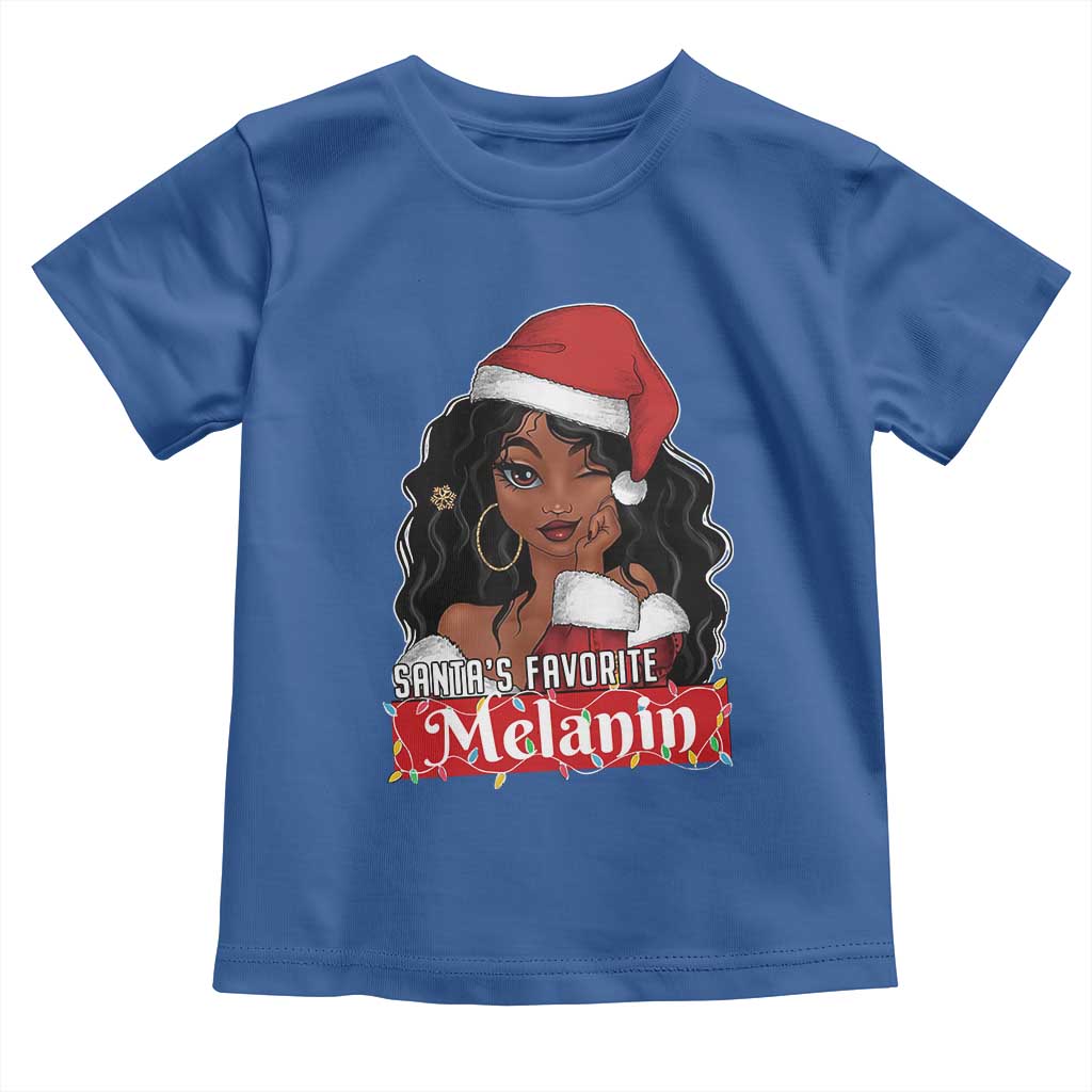 African American Christmas Toddler T Shirt Santa's Favorite Melanin Santa Girl TS11 Royal Blue Print Your Wear