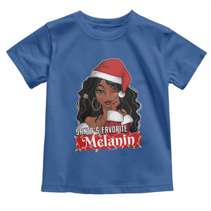 African American Christmas Toddler T Shirt Santa's Favorite Melanin Santa Girl TS11 Royal Blue Print Your Wear
