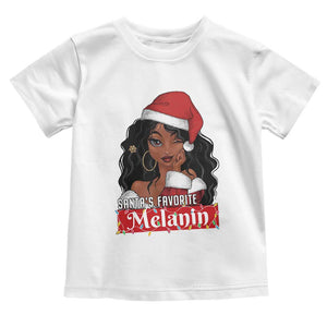 African American Christmas Toddler T Shirt Santa's Favorite Melanin Santa Girl TS11 White Print Your Wear