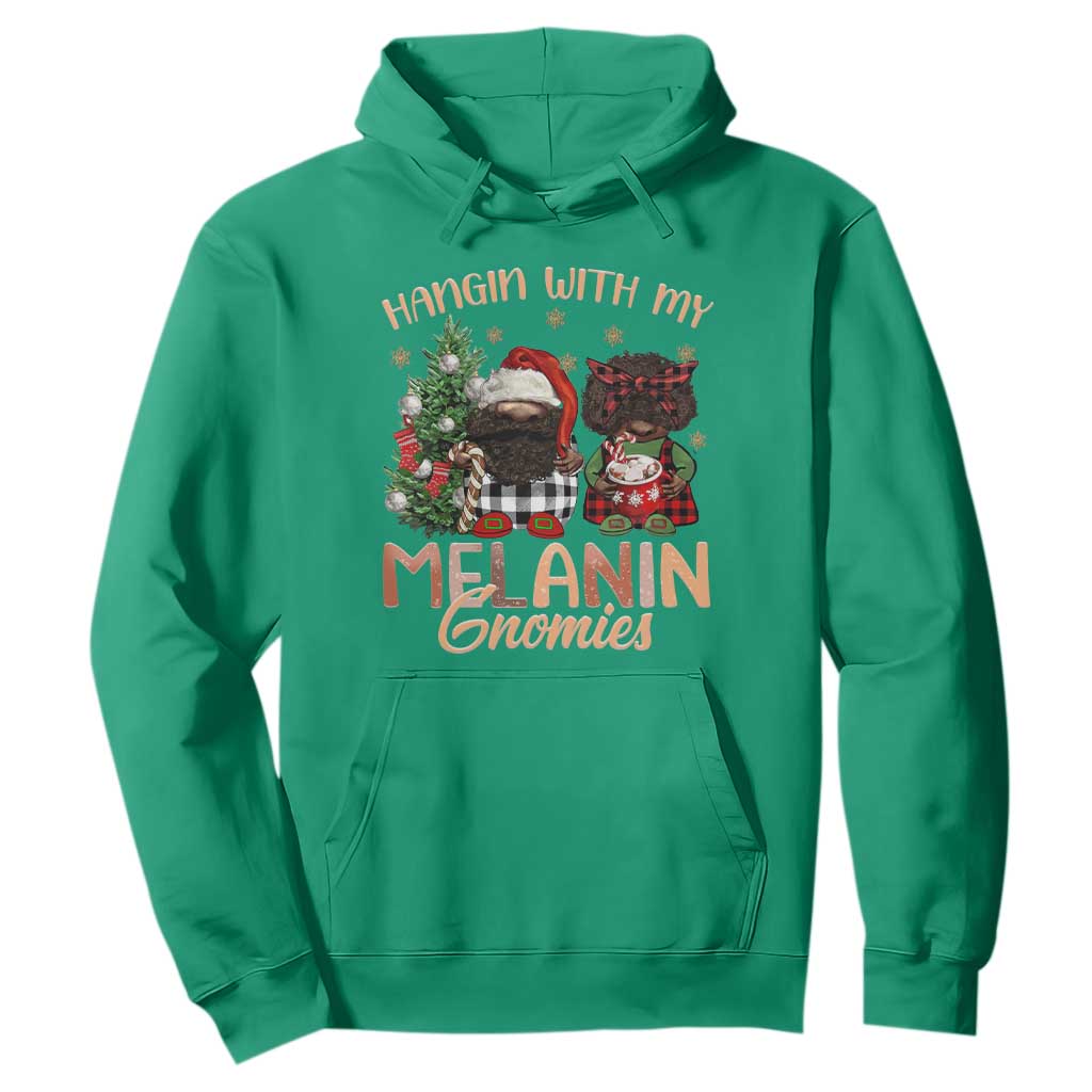 Funny African American Christmas Hoodie Hangin With My Melanin Gnomies Afro Gnomes TS11 Irish Green Print Your Wear