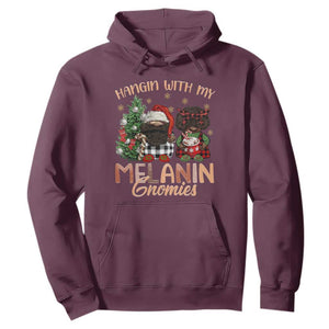 Funny African American Christmas Hoodie Hangin With My Melanin Gnomies Afro Gnomes TS11 Maroon Print Your Wear