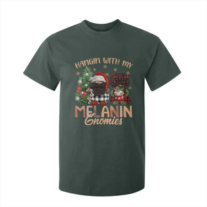 Funny African American Christmas T Shirt For Kid Hangin With My Melanin Gnomies Afro Gnomes TS11 Dark Forest Green Print Your Wear