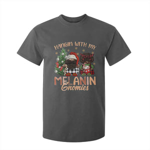 Funny African American Christmas T Shirt For Kid Hangin With My Melanin Gnomies Afro Gnomes TS11 Dark Heather Print Your Wear