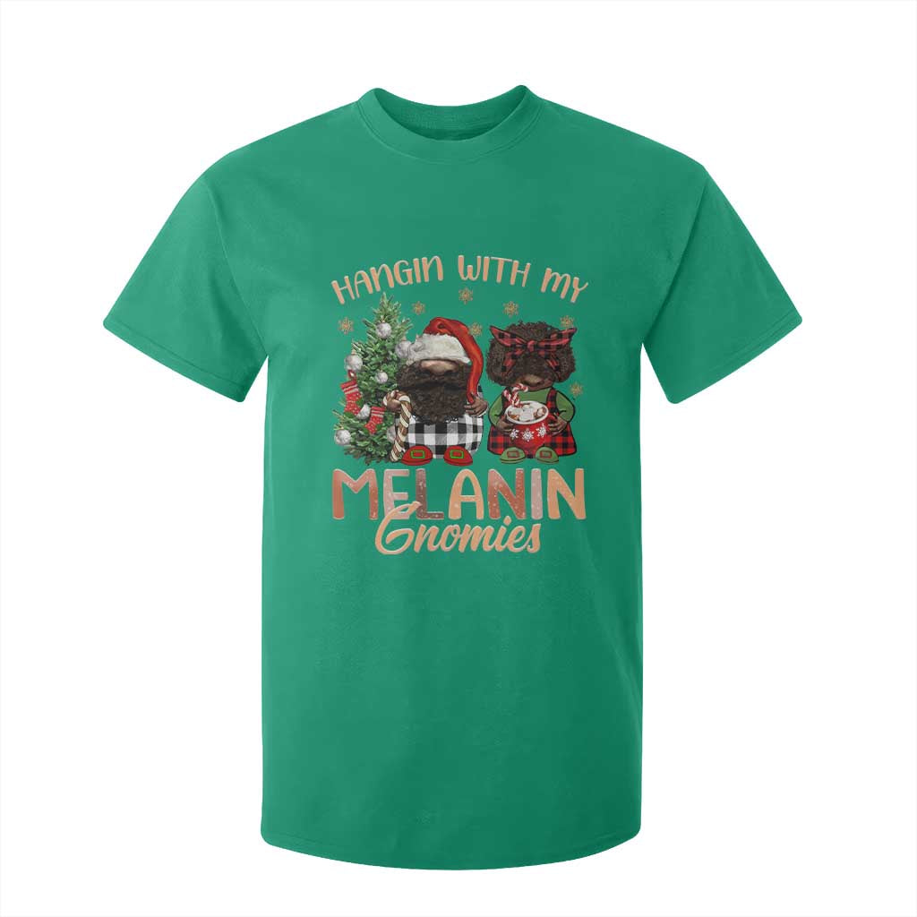 Funny African American Christmas T Shirt For Kid Hangin With My Melanin Gnomies Afro Gnomes TS11 Irish Green Print Your Wear