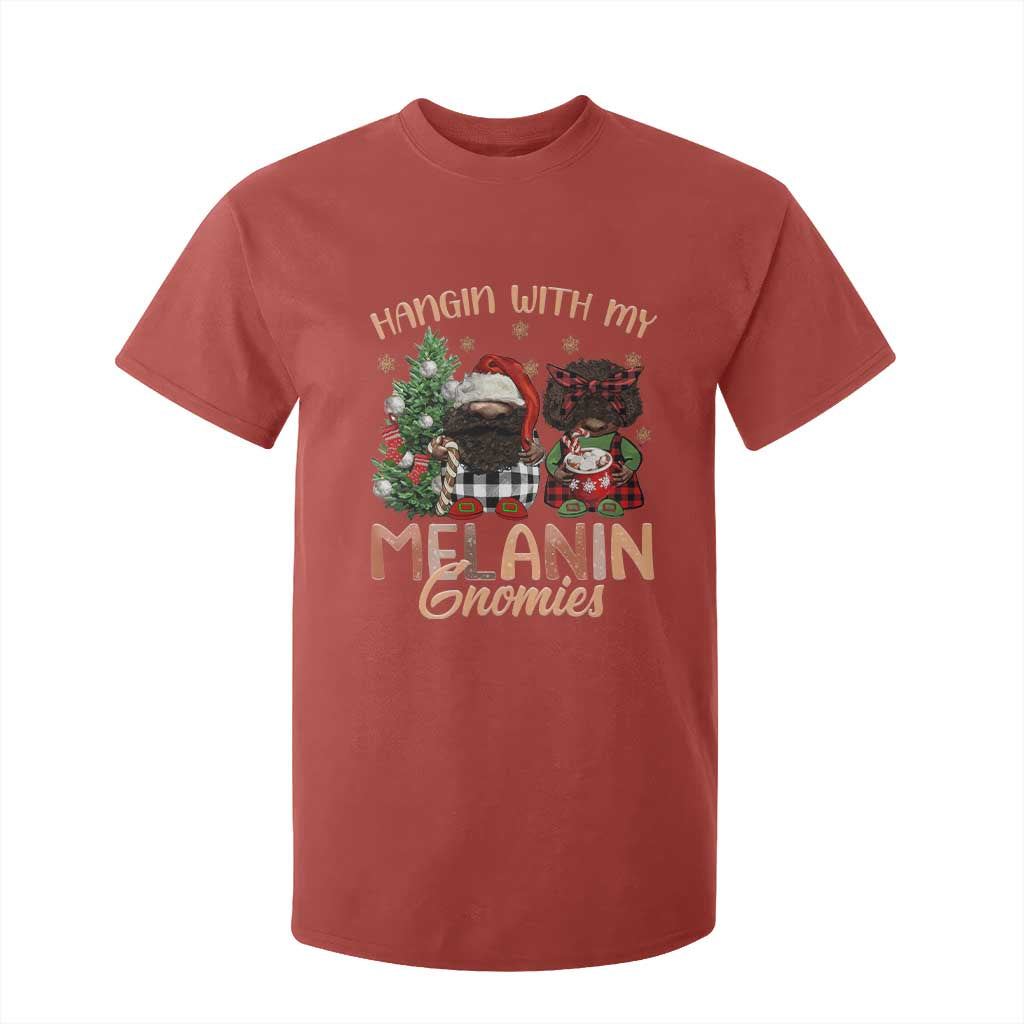 Funny African American Christmas T Shirt For Kid Hangin With My Melanin Gnomies Afro Gnomes TS11 Red Print Your Wear