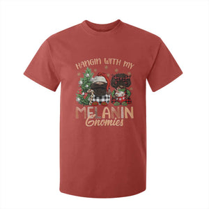 Funny African American Christmas T Shirt For Kid Hangin With My Melanin Gnomies Afro Gnomes TS11 Red Print Your Wear