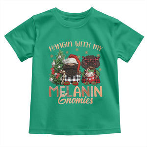 Funny African American Christmas Toddler T Shirt Hangin With My Melanin Gnomies Afro Gnomes TS11 Irish Green Print Your Wear