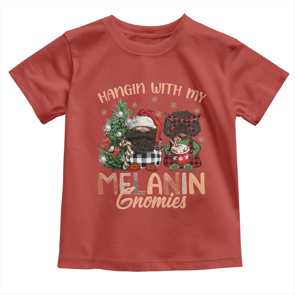 Funny African American Christmas Toddler T Shirt Hangin With My Melanin Gnomies Afro Gnomes TS11 Red Print Your Wear