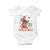 My First Christmas Cute Reindeer Santa Hat Baby Onesie TS11 White Print Your Wear