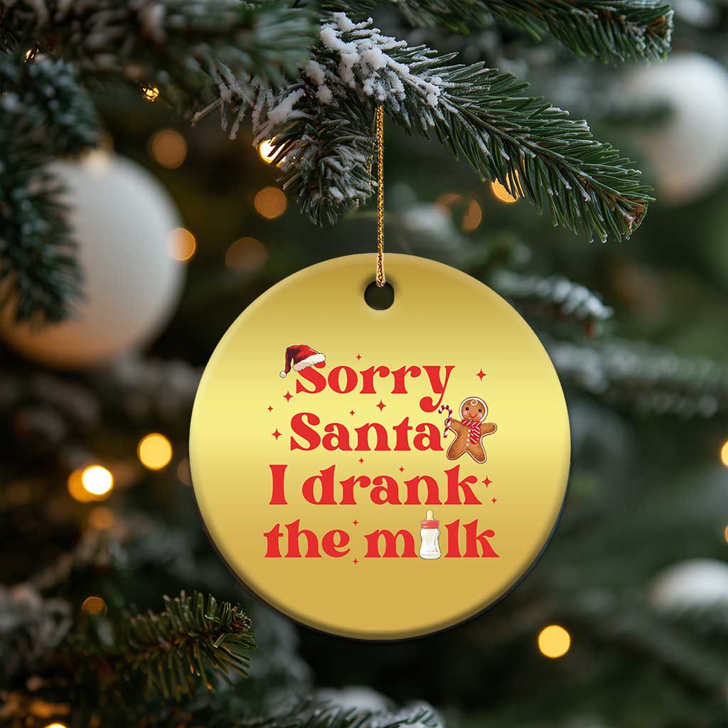 Funny First Xmas Christmas Ornament Sorry Santa I Drank The Milk Gingerbread TS11 Print Your Wear