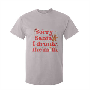 Funny First Christmas T Shirt For Kid Sorry Santa I Drank The Milk Gingerbread TS11 Ice Gray Print Your Wear