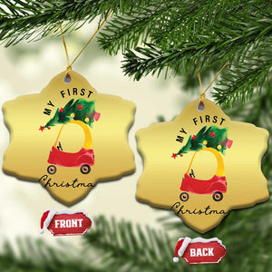 My First Xmas Christmas Ornament Toy Car Xmas Tree TS11 Snow Flake Gold Print Your Wear