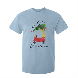 My First Christmas T Shirt For Kid Toy Car Xmas Tree TS11 Light Blue Print Your Wear