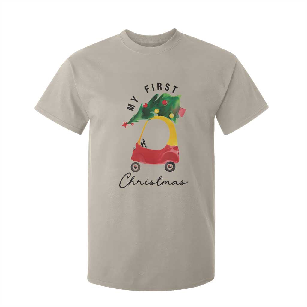 My First Christmas T Shirt For Kid Toy Car Xmas Tree TS11 Sand Print Your Wear