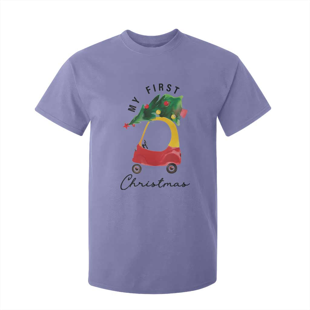 My First Christmas T Shirt For Kid Toy Car Xmas Tree TS11 Violet Print Your Wear