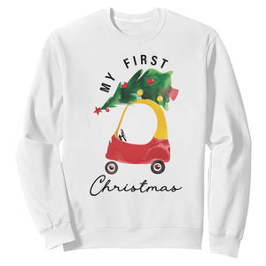 My First Christmas Sweatshirt Toy Car Xmas Tree TS11 White Print Your Wear