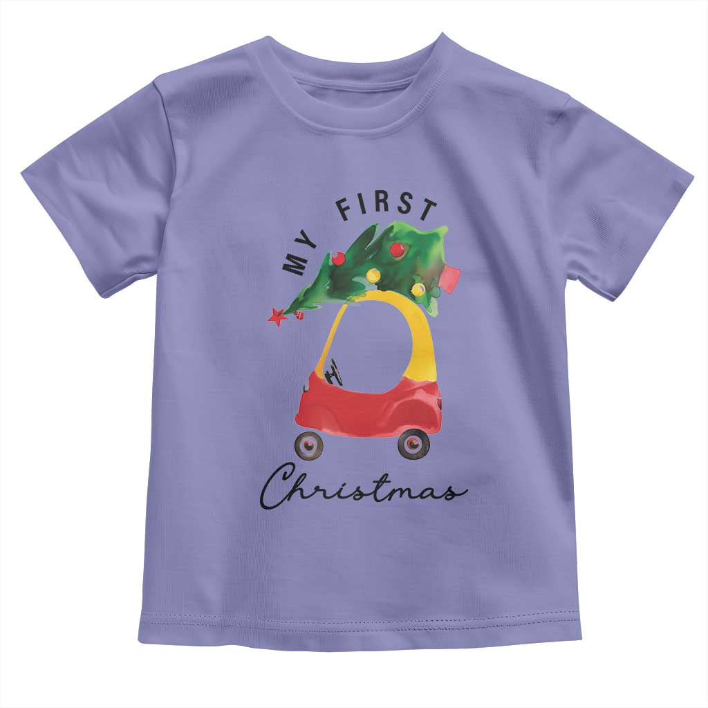 My First Christmas Toddler T Shirt Toy Car Xmas Tree TS11 Violet Print Your Wear