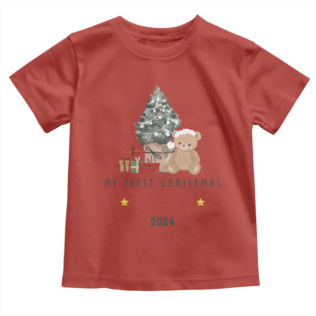 Personalized First Christmas Toddler T Shirt Custom Name Toys Xmas Tree TS11 Red Print Your Wear