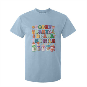 Funny First Christmas T Shirt For Kid Sorry Santa I Drank The Milk Retro Baby Bottle TS11 Light Blue Print Your Wear
