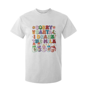 Funny First Christmas T Shirt For Kid Sorry Santa I Drank The Milk Retro Baby Bottle TS11 White Print Your Wear