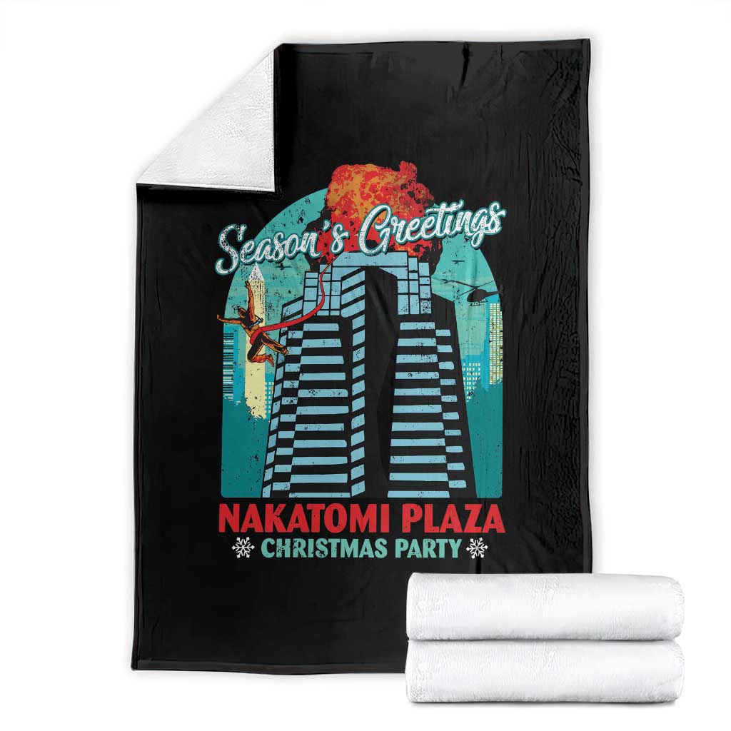 Christmas Nakatomi Plaza Throw Blanket Season's Greeting Christmas Party Hans Gruber TS11 Black Print Your Wear
