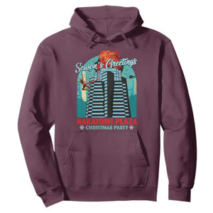 Christmas Nakatomi Plaza Hoodie Season's Greeting Christmas Party Hans Gruber TS11 Maroon Print Your Wear