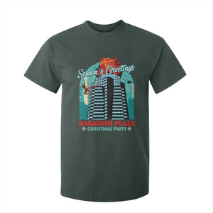 Christmas Nakatomi Plaza T Shirt For Kid Season's Greeting Christmas Party Hans Gruber TS11 Dark Forest Green Print Your Wear
