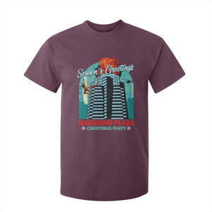 Christmas Nakatomi Plaza T Shirt For Kid Season's Greeting Christmas Party Hans Gruber TS11 Maroon Print Your Wear