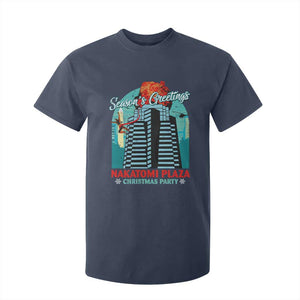 Christmas Nakatomi Plaza T Shirt For Kid Season's Greeting Christmas Party Hans Gruber TS11 Navy Print Your Wear