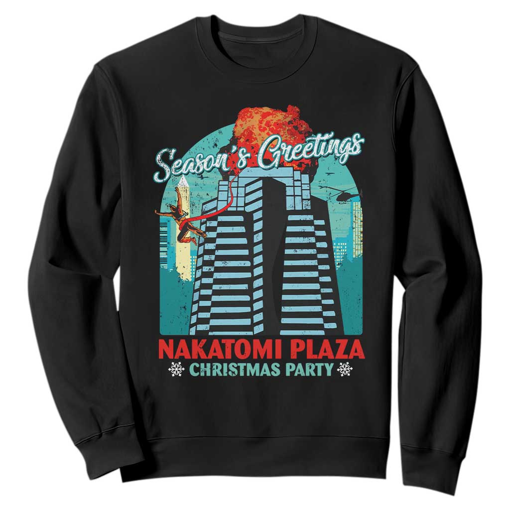 Christmas Nakatomi Plaza Sweatshirt Season's Greeting Christmas Party Hans Gruber TS11 Black Print Your Wear