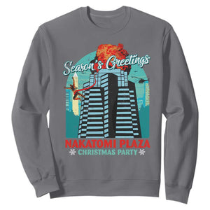Christmas Nakatomi Plaza Sweatshirt Season's Greeting Christmas Party Hans Gruber TS11 Charcoal Print Your Wear