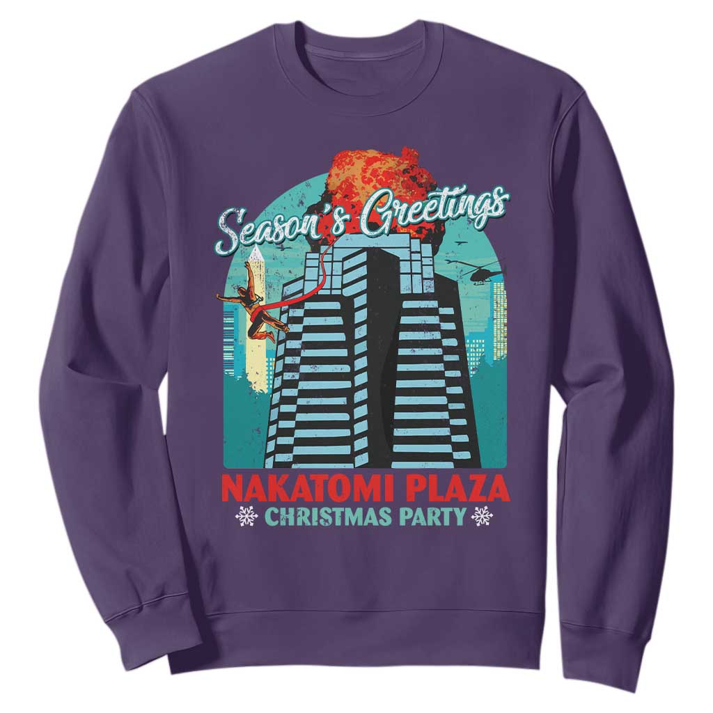 Christmas Nakatomi Plaza Sweatshirt Season's Greeting Christmas Party Hans Gruber TS11 Purple Print Your Wear