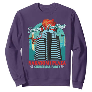 Christmas Nakatomi Plaza Sweatshirt Season's Greeting Christmas Party Hans Gruber TS11 Purple Print Your Wear
