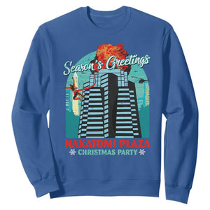 Christmas Nakatomi Plaza Sweatshirt Season's Greeting Christmas Party Hans Gruber TS11 Royal Blue Print Your Wear