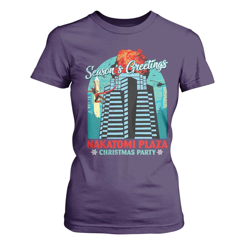Christmas Nakatomi Plaza T Shirt For Women Season's Greeting Christmas Party Hans Gruber TS11 Purple Print Your Wear