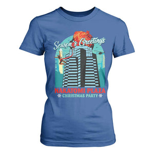 Christmas Nakatomi Plaza T Shirt For Women Season's Greeting Christmas Party Hans Gruber TS11 Royal Blue Print Your Wear