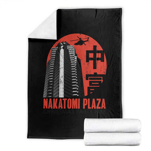 Christmas Nakatomi Plaza Throw Blanket Christmas Party 1988 Vintage Japanese Style TS11 Black Print Your Wear
