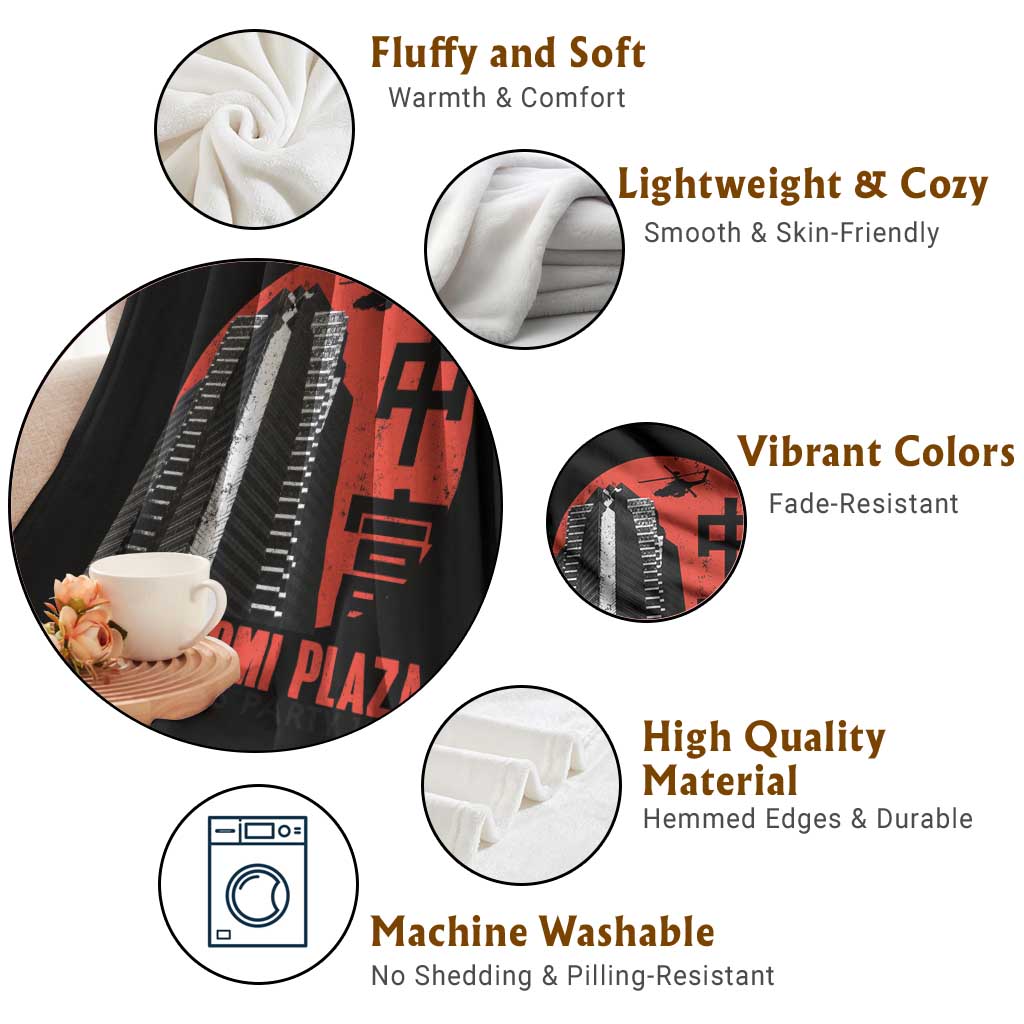 Christmas Nakatomi Plaza Throw Blanket Christmas Party 1988 Vintage Japanese Style TS11 Print Your Wear