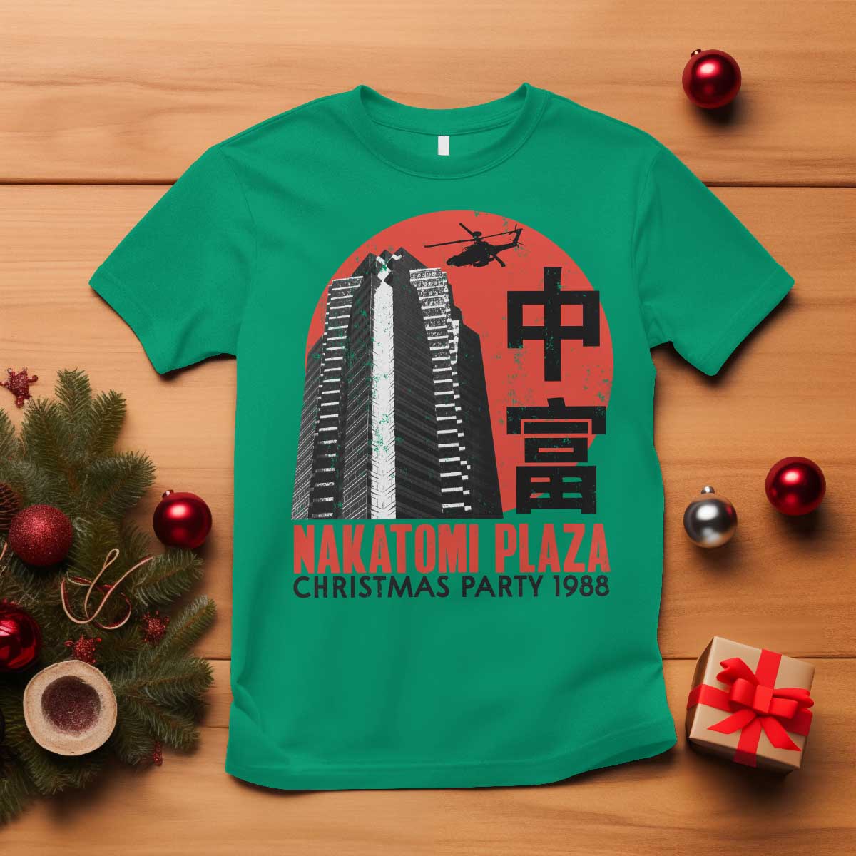 Christmas Nakatomi Plaza T Shirt Christmas Party 1988 Vintage Japanese Style TS11 Irish Green Print Your Wear