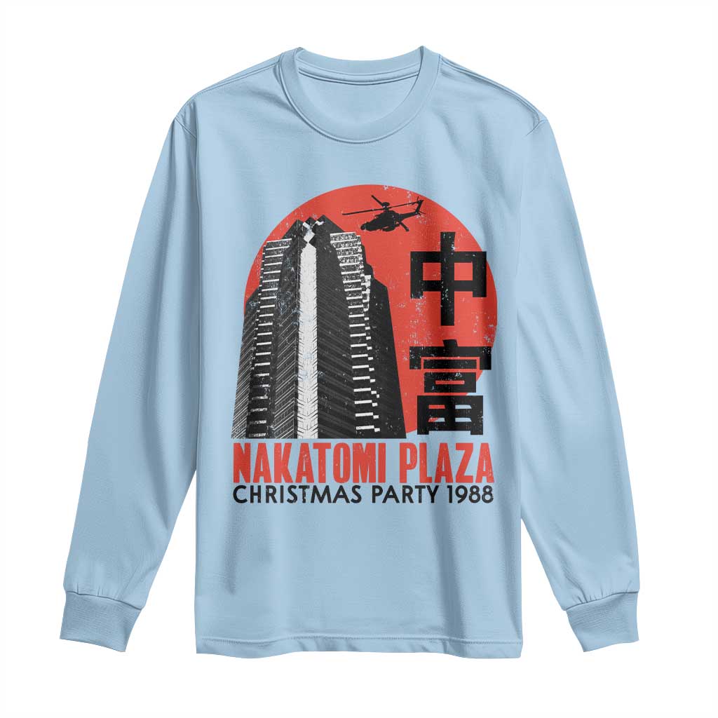 Christmas Nakatomi Plaza Long Sleeve Shirt Christmas Party 1988 Vintage Japanese Style TS11 Light Blue Print Your Wear