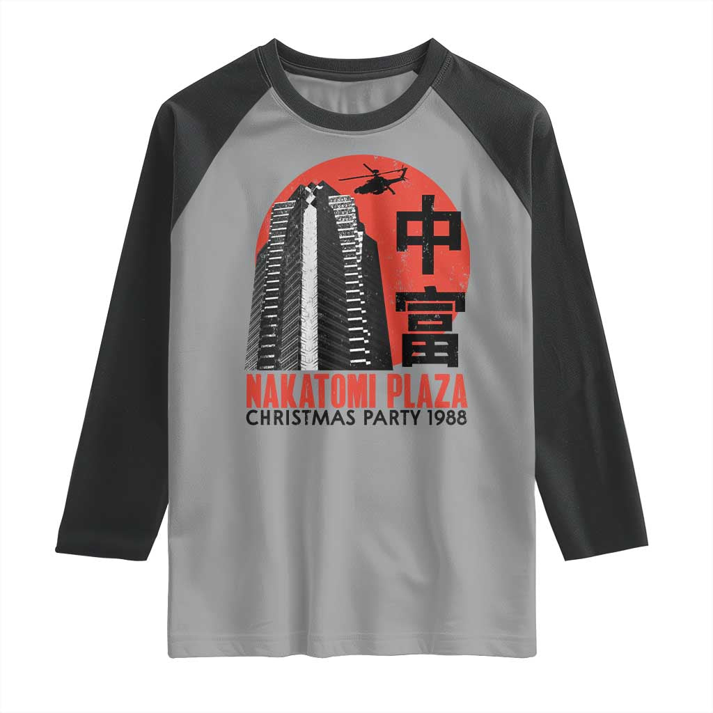 Christmas Nakatomi Plaza Raglan Shirt Christmas Party 1988 Vintage Japanese Style TS11 Sport Gray Black Print Your Wear