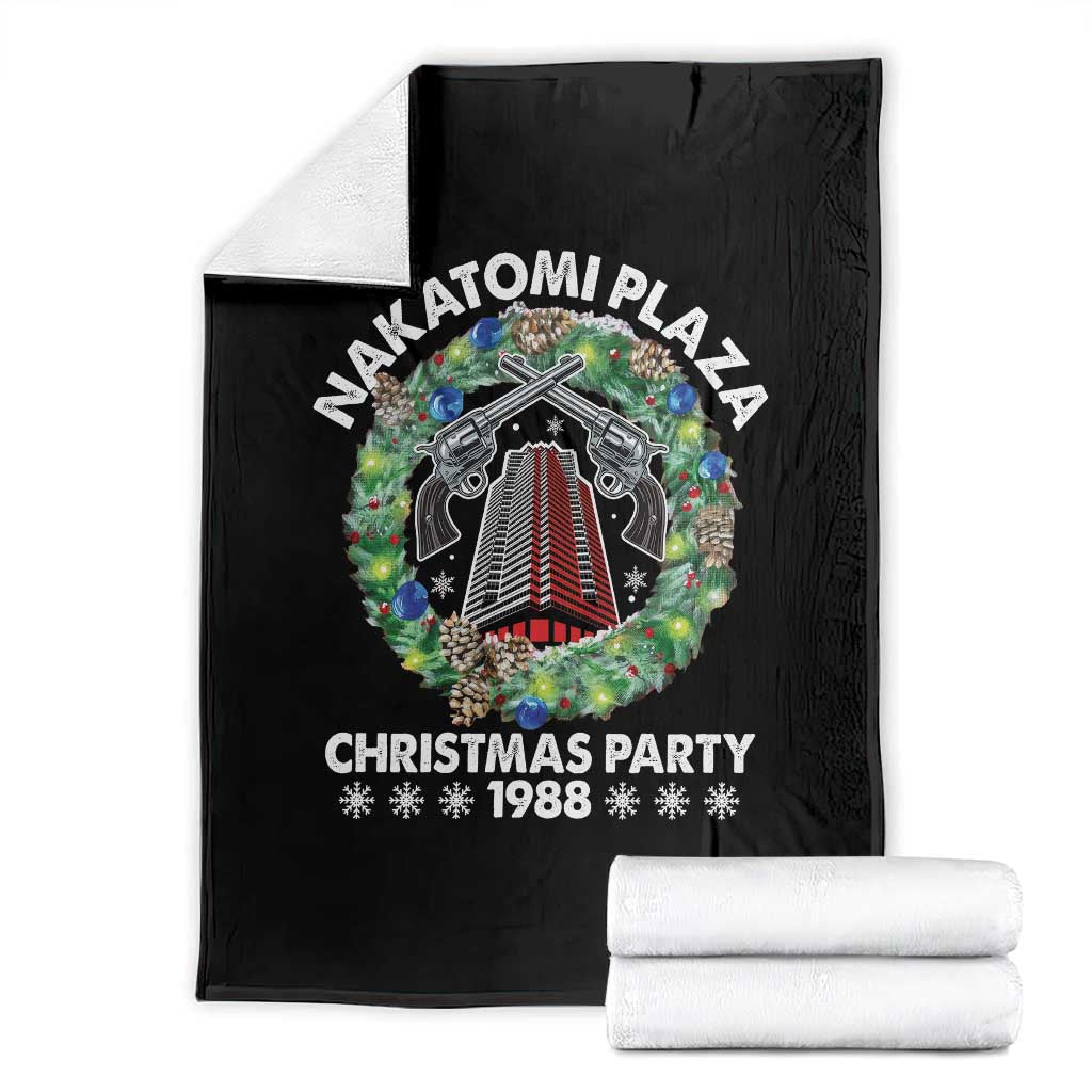 Christmas Nakatomi Plaza Throw Blanket Christmas Party 1988 Xmas Wreath TS11 Black Print Your Wear