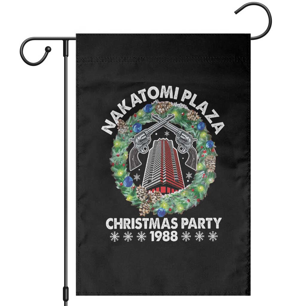 Christmas Nakatomi Plaza Garden Flag Christmas Party 1988 Xmas Wreath TS11 Black Print Your Wear