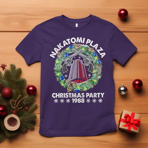 Christmas Nakatomi Plaza T Shirt Christmas Party 1988 Xmas Wreath TS11 Purple Print Your Wear