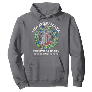 Christmas Nakatomi Plaza Hoodie Christmas Party 1988 Xmas Wreath TS11 Charcoal Print Your Wear