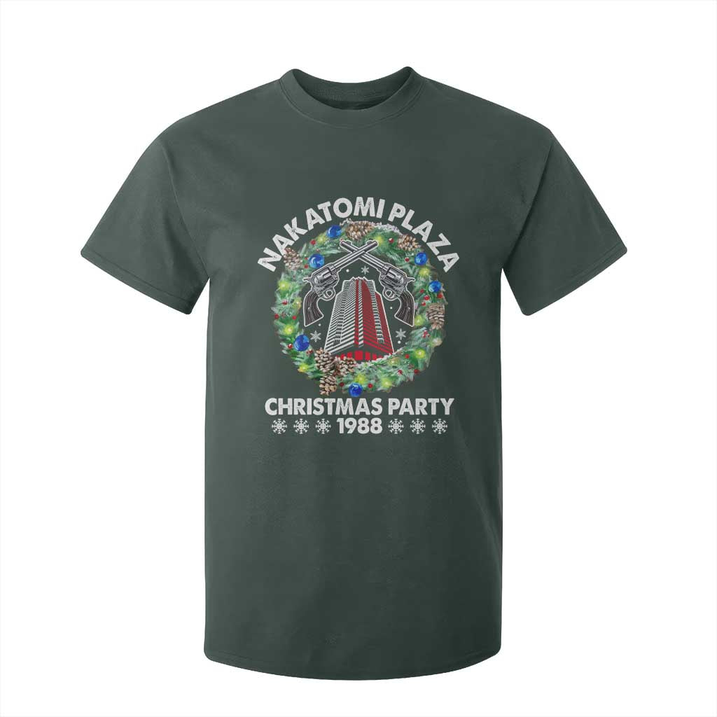 Christmas Nakatomi Plaza T Shirt For Kid Christmas Party 1988 Xmas Wreath TS11 Dark Forest Green Print Your Wear